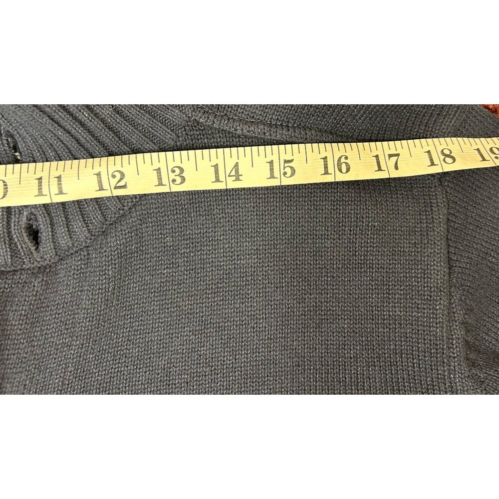 Vintage Mens L Navy Cardigan Sweater Oscar De La Renta Grandpa Core Kurt Cobain - Picture 6 of 9